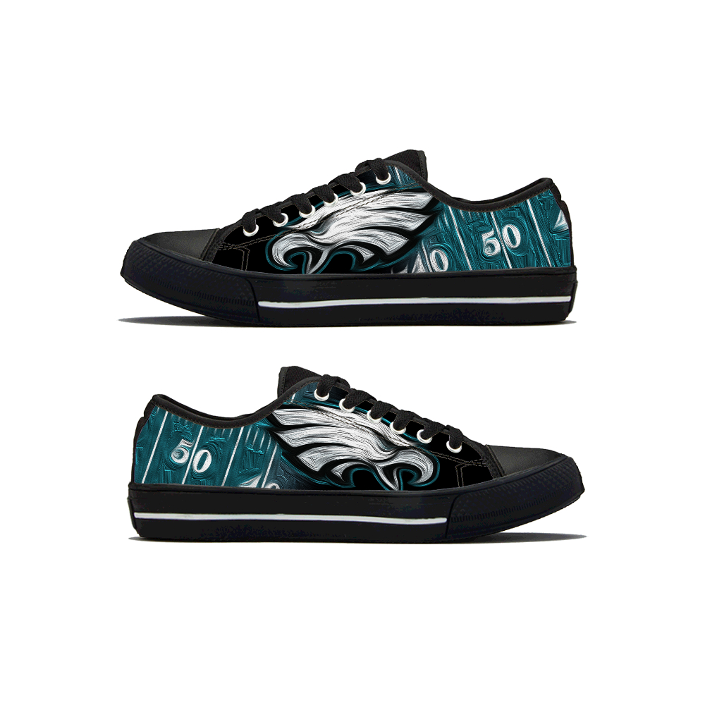 Men's Philadelphia Eagles Low Top Canvas Sneakers 002